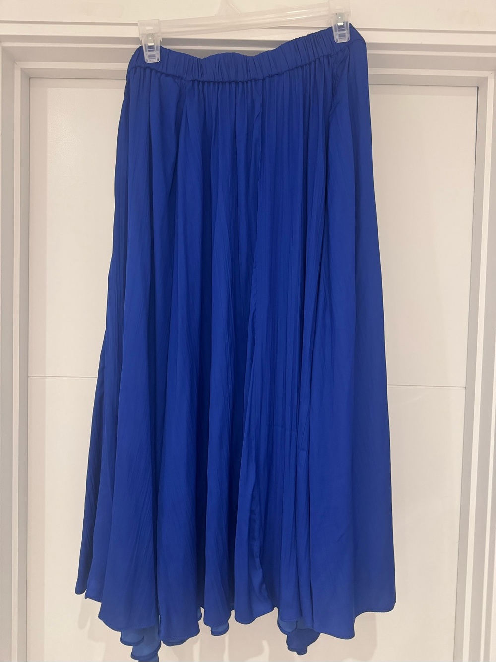 Anthropologie Vibrant Cobalt Blue Pleated Maxi Skirt